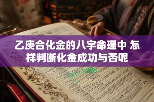 乙庚合化金的八字命理中 怎样判断化金成功与否呢