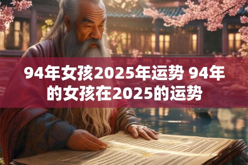 94年女孩2025年运势 94年的女孩在2025的运势