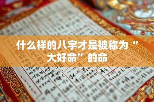 什么样的八字才是被称为“大好命”的命