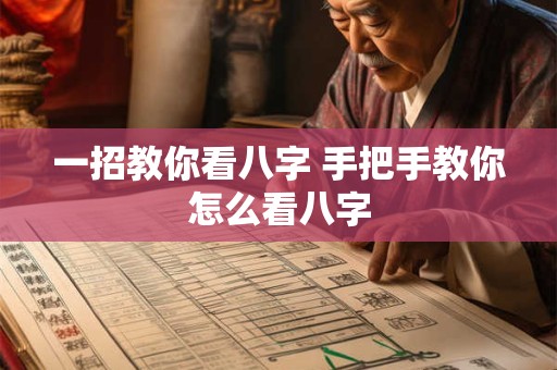 一招教你看八字 手把手教你怎么看八字