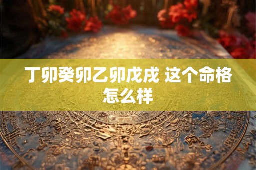 丁卯癸卯乙卯戊戌 这个命格怎么样
