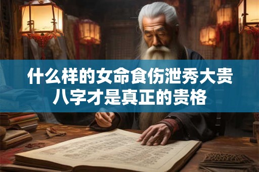 什么样的女命食伤泄秀大贵八字才是真正的贵格