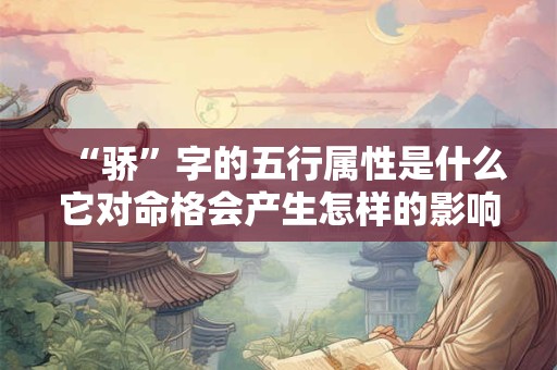 “骄”字的五行属性是什么它对命格会产生怎样的影响