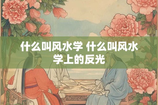 什么叫风水学 什么叫风水学上的反光