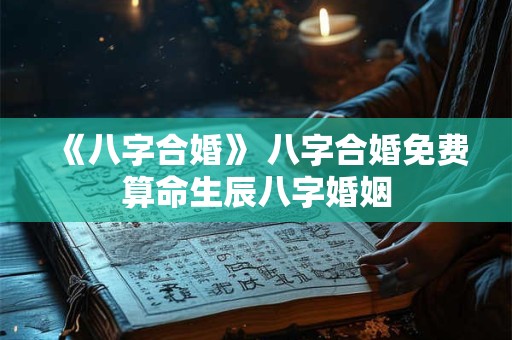 《八字合婚》 八字合婚免费算命生辰八字婚姻