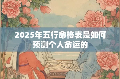 2025年五行命格表是如何预测个人命运的