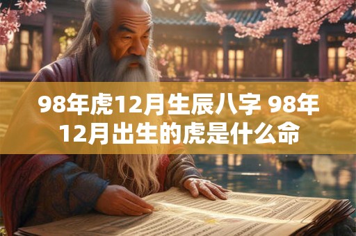 详细阅读:98年虎12月生辰八字 98年12月出生的虎是什么命 98年虎12月生辰八字 98年12月出生的虎是什么命