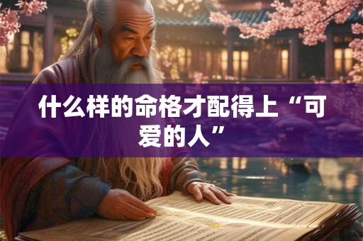 什么样的命格才配得上“可爱的人”
