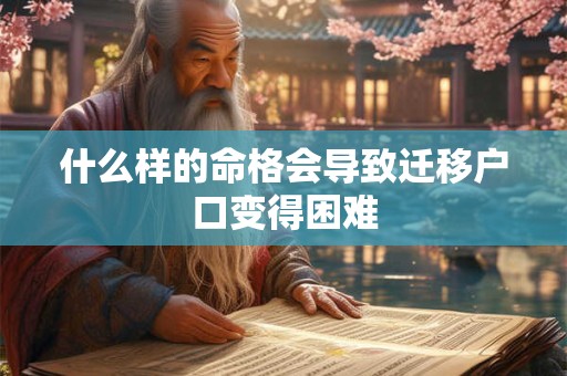 什么样的命格会导致迁移户口变得困难