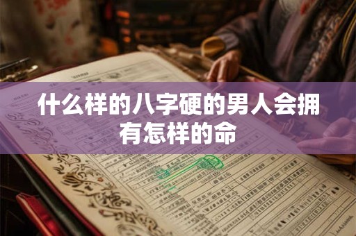 什么样的八字硬的男人会拥有怎样的命