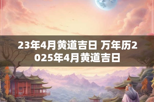 23年4月黄道吉日 万年历2025年4月黄道吉日