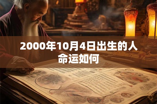 2000年10月4日出生的人命运如何