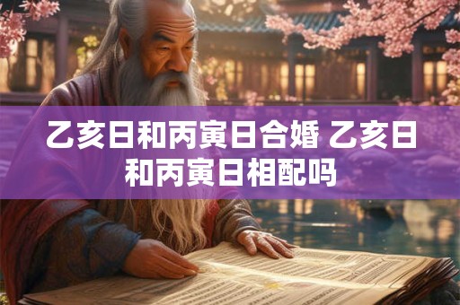 乙亥日和丙寅日合婚 乙亥日和丙寅日相配吗