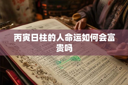 丙寅日柱的人命运如何会富贵吗