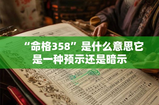 “命格358”是什么意思它是一种预示还是暗示