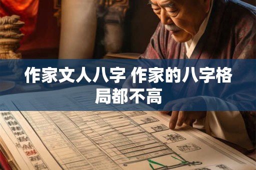 作家文人八字 作家的八字格局都不高