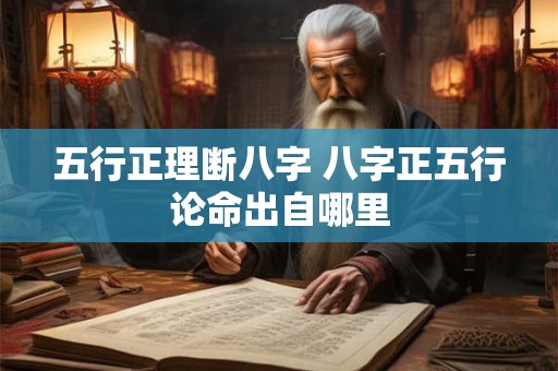 五行正理断八字 八字正五行论命出自哪里
