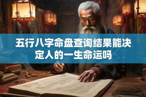 五行八字命盘查询结果能决定人的一生命运吗