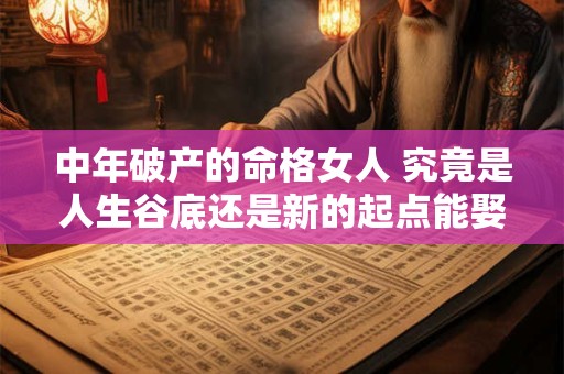 中年破产的命格女人 究竟是人生谷底还是新的起点能娶吗