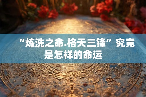 “炼洗之命.格天三锋”究竟是怎样的命运