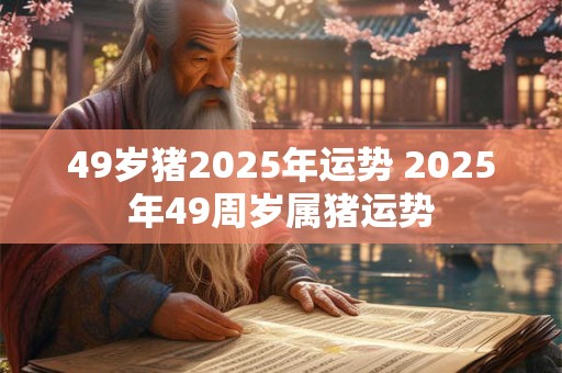 49岁猪2025年运势 2025年49周岁属猪运势