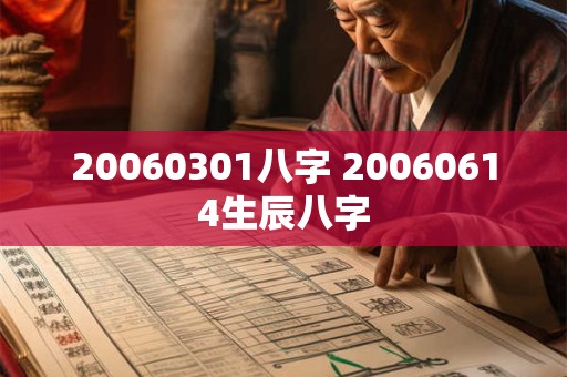 20060301八字 20060614生辰八字