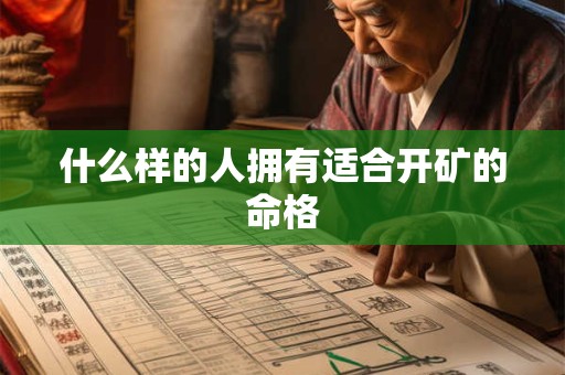 什么样的人拥有适合开矿的命格
