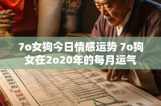 7o女狗今日情感运势 7o狗女在2o20年的每月运气