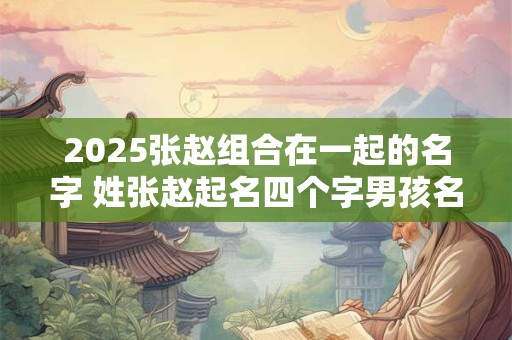 2025张赵组合在一起的名字 姓张赵起名四个字男孩名字大全