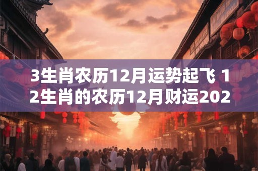 3生肖农历12月运势起飞 12生肖的农历12月财运2025年