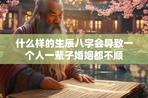 什么样的生辰八字会导致一个人一辈子婚姻都不顺