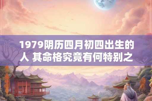 1979阴历四月初四出生的人 其命格究竟有何特别之处