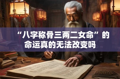 “八字称骨三两二女命”的命运真的无法改变吗