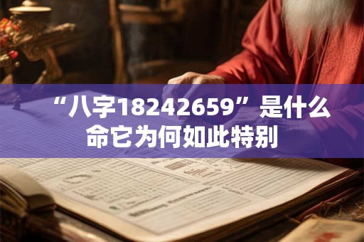 “八字18242659”是什么命它为何如此特别 “八字18242659”是什么命它为何如此特别