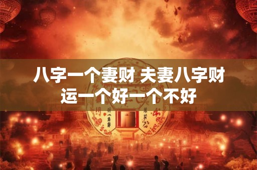 八字一个妻财 夫妻八字财运一个好一个不好