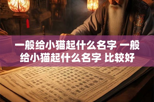 一般给小猫起什么名字 一般给小猫起什么名字 比较好