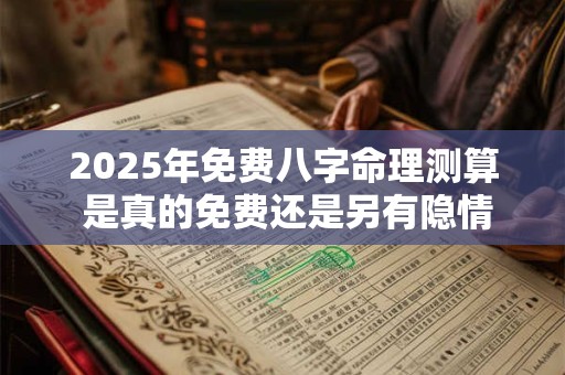 2025年免费八字命理测算 是真的免费还是另有隐情