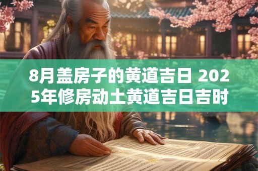 8月盖房子的黄道吉日 2025年修房动土黄道吉日吉时
