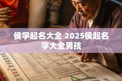 侯字起名大全 2025侯起名字大全男孩