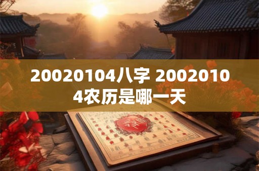 20020104八字 20020104农历是哪一天
