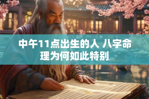 中午11点出生的人 八字命理为何如此特别