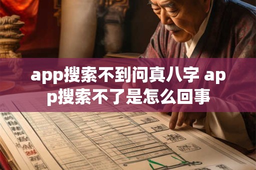 app搜索不到问真八字 app搜索不了是怎么回事