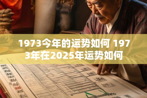 1973今年的运势如何 1973年在2025年运势如何