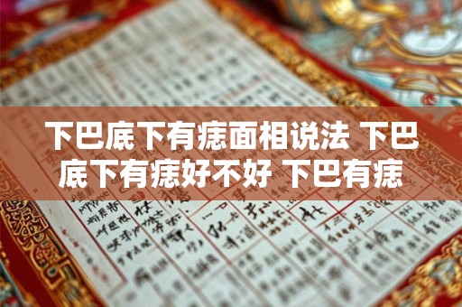 下巴底下有痣面相说法 下巴底下有痣好不好 下巴有痣图解
