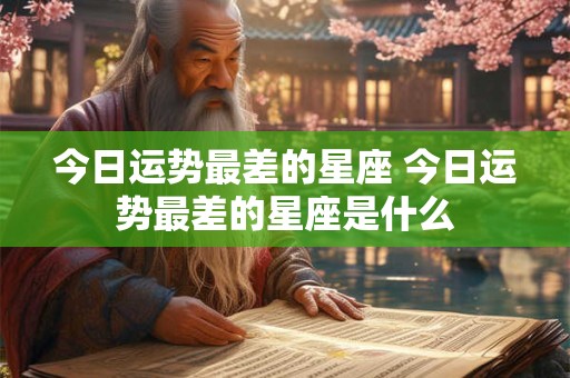今日运势最差的星座 今日运势最差的星座是什么