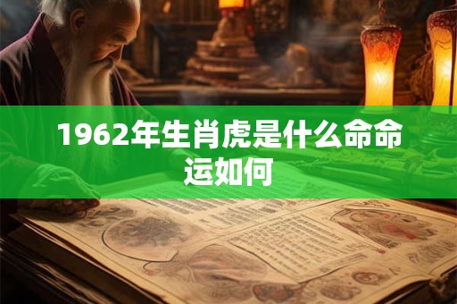 1962年生肖虎是什么命命运如何