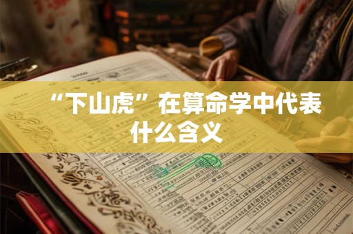 “下山虎”在算命学中代表什么含义