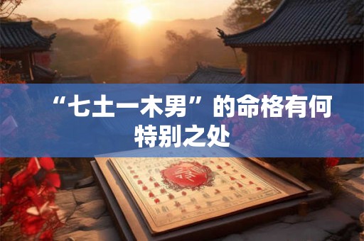 “七土一木男”的命格有何特别之处