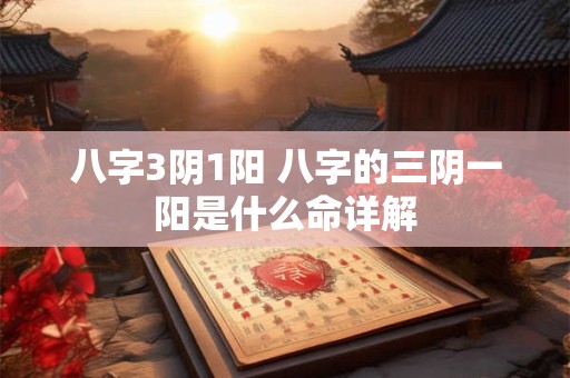 八字3阴1阳 八字的三阴一阳是什么命详解