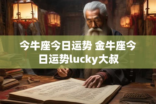 今牛座今日运势 金牛座今日运势lucky大叔